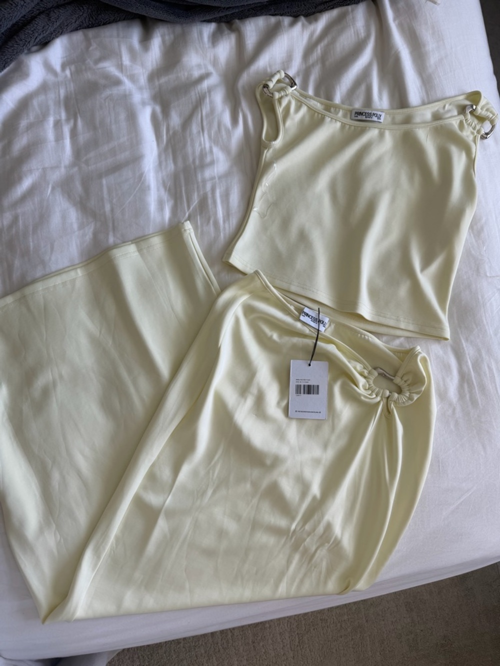Princess Polly Pale Yellow Ring Detail Two-Piece Set New with Tags